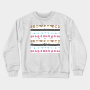 Geometric shapes and forms on a white background of various shapes. Handmade drawn various shapes and doodle prints and pattern design. Crewneck Sweatshirt